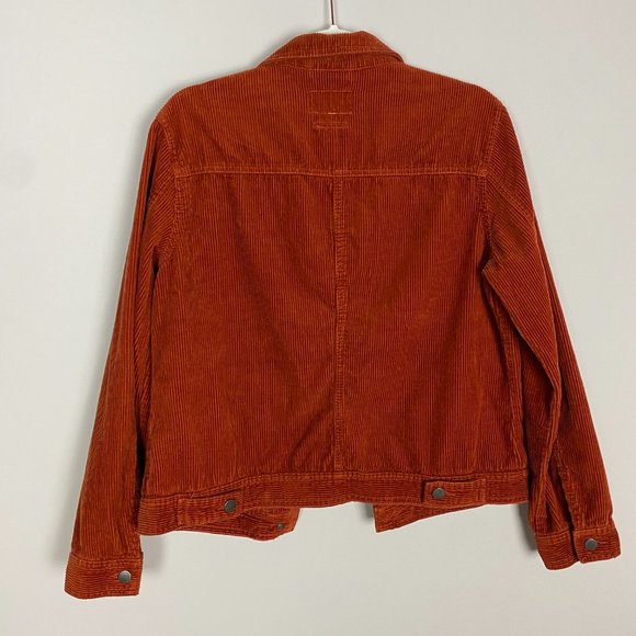 Universal Thread Freeborn Jacket Corduroy Jean Jacket Womens Large L Rust Orange - Picture 5 of 5
